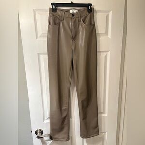 Abercrombie & Fitch Beige Faux Leather Pants